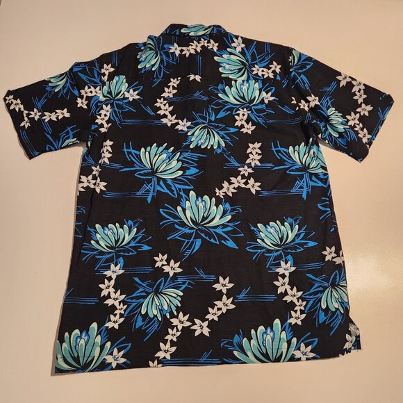 Cubavera Hawaiian Shirt Button Up Floral Rayon Black Blue Mens Medium NEW NWOT - Picture 5 of 12